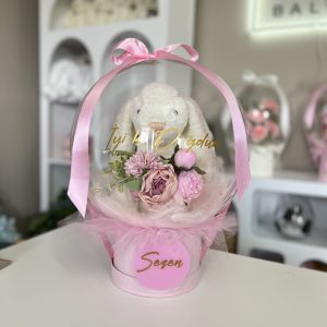 Çiçek Tutan Tavşan-Pembe Konsept